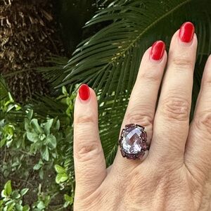 Elegant Silver Purple Gemstone Ring